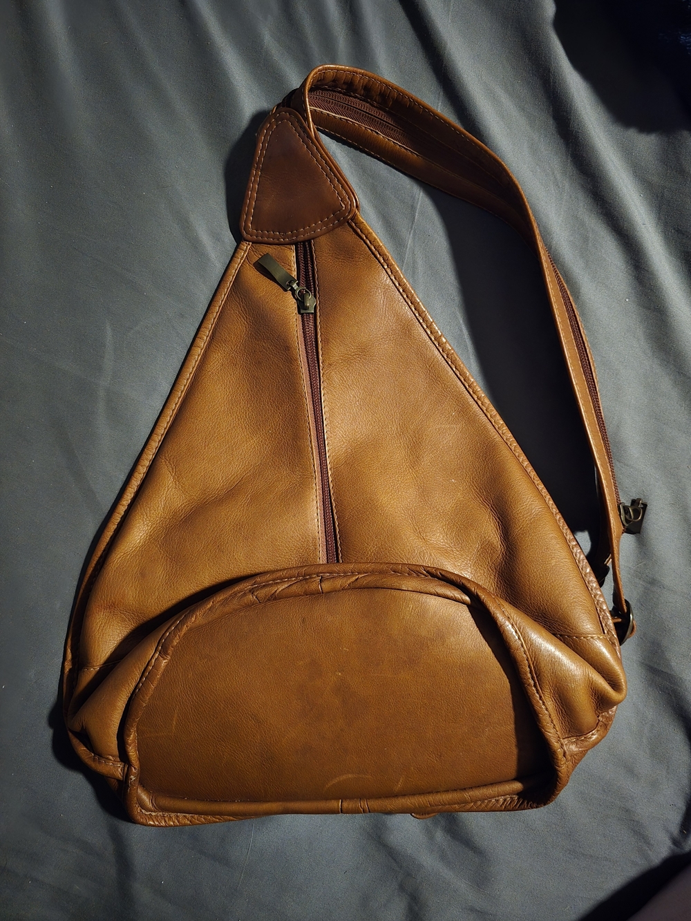 Women's Tan Leather Sling Belt Bag - Sleek Hands-Free Carry Volare Group.